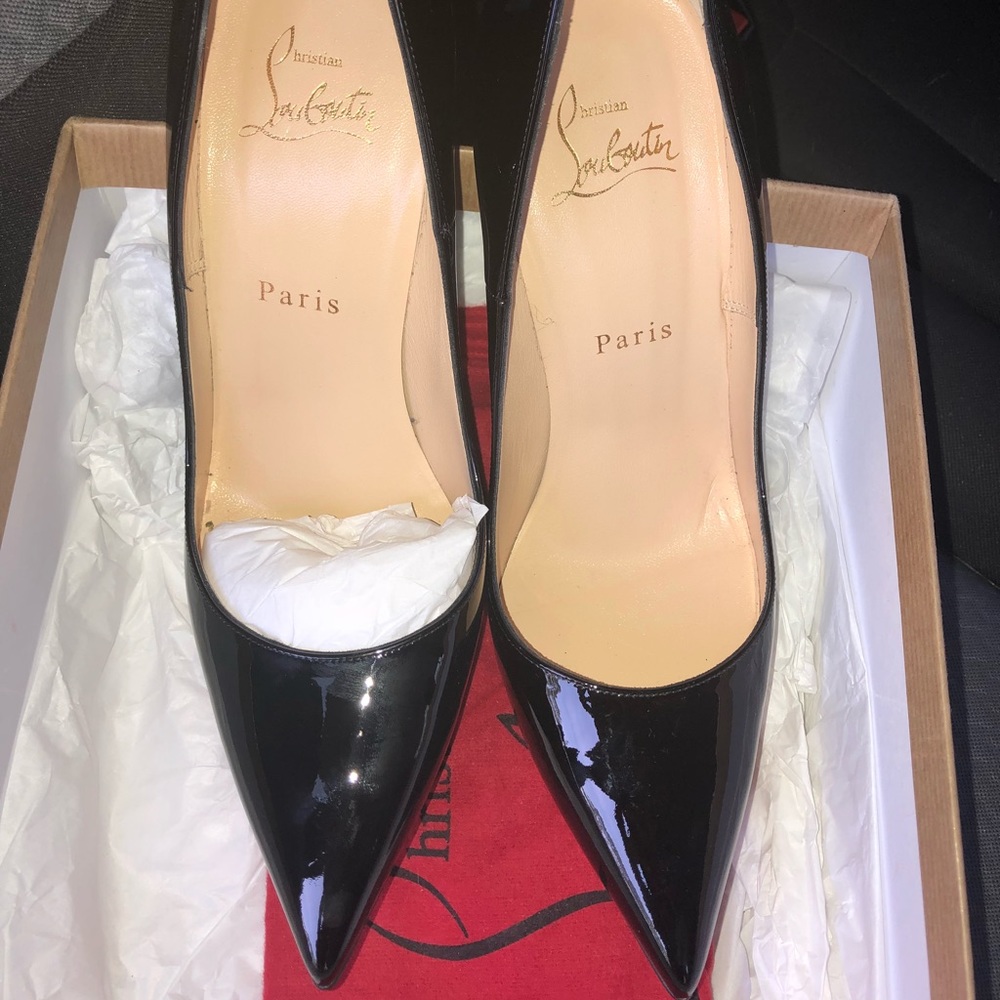 Christian Louboutin Black Patent Leather Heels - Picture 2 of 5